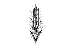 thick arrow look down tattoo idea