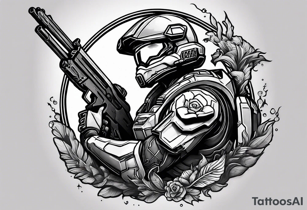 Halo Marine reaching for the sky tattoo idea