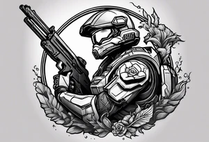 Halo Marine reaching for the sky tattoo idea