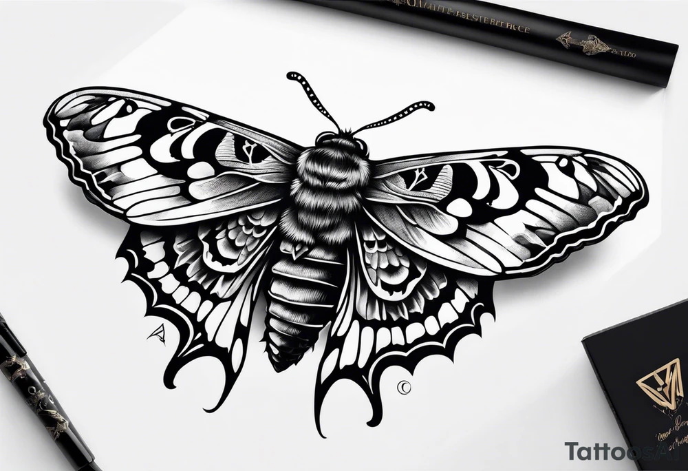 Death head moth hand tattoo tattoo idea