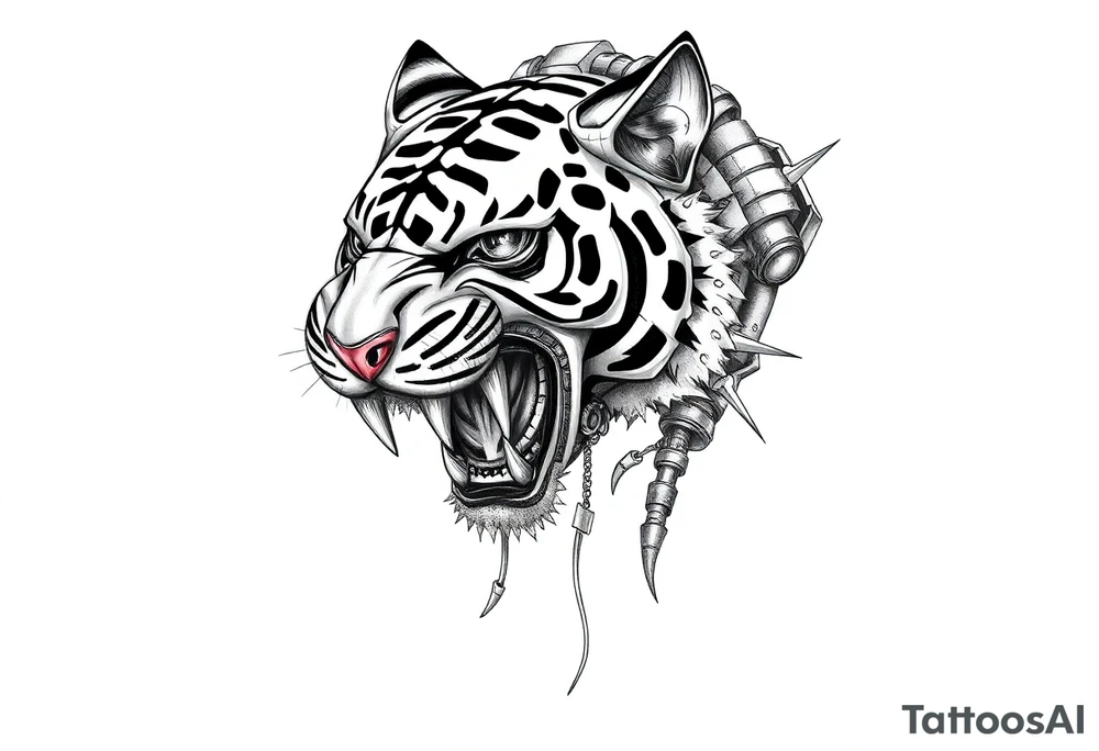 A giant mech tiger tattoo idea