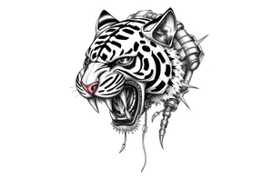 A giant mech tiger tattoo idea