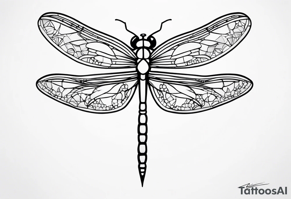 dragonfly minimal tattoo idea