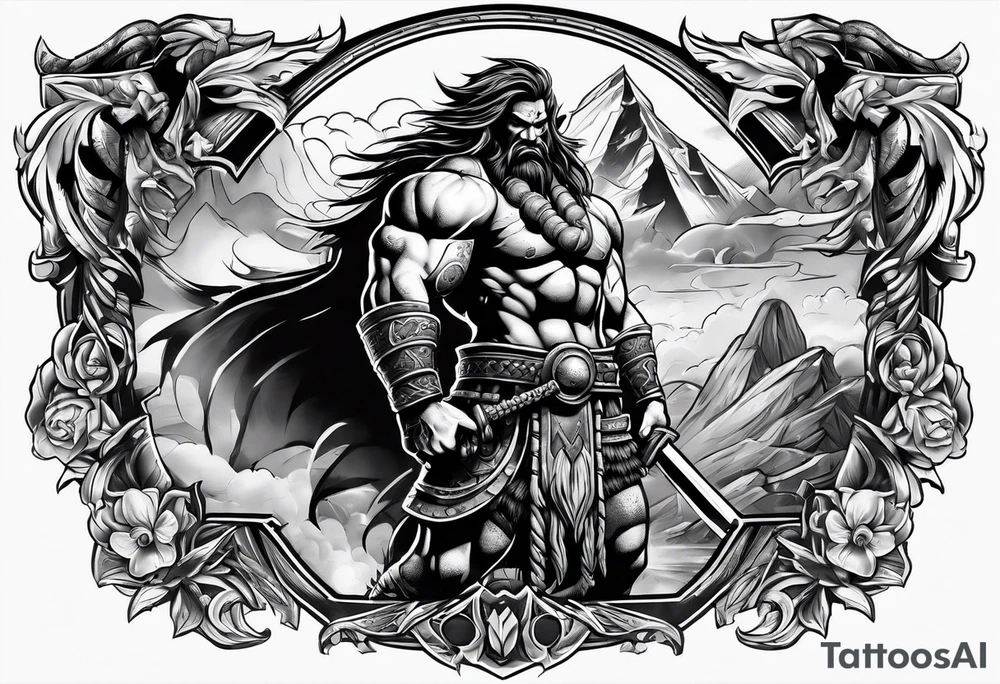 Barbarian Coming out of a story tattoo idea