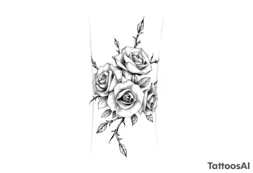 Thorns with roses on the wrist tattoo idea
