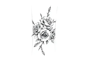Thorns with roses on the wrist tattoo idea