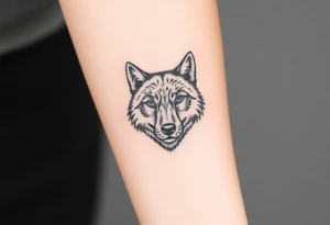 wolf head looking straight forward tattoo idea