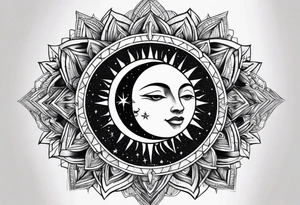 With all my heart and all my soul to the end of the universe To infinity and beyond.  sun and moon tattoo idea