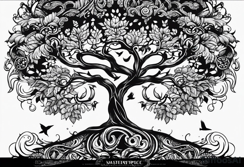 The tree of life, but a marine corps type of theme tattoo idea