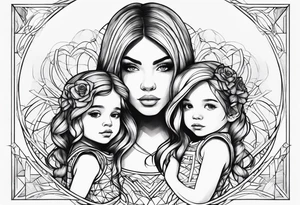 2 little girls, 1 little boy, 1 dad tattoo idea