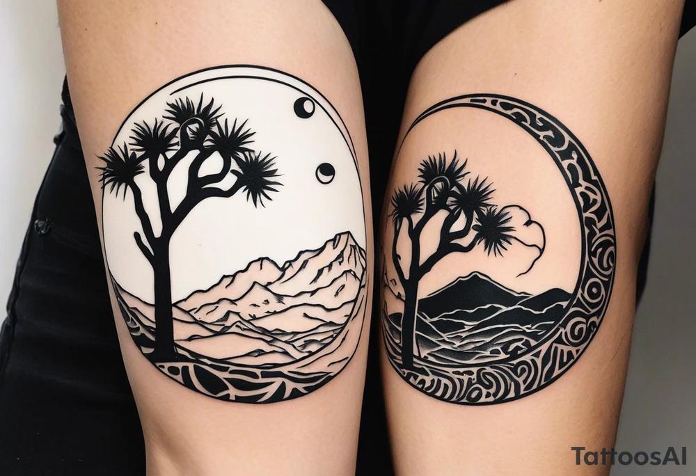 yin and yang joshua tree tattoo idea