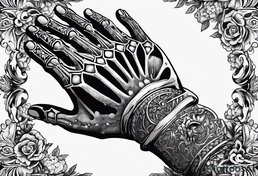 skeleton hand for man,says kayla somewhere on it, tattoo idea