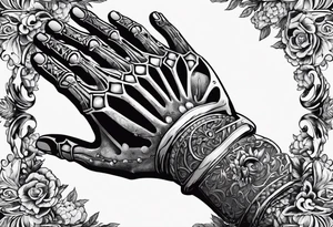 skeleton hand for man,says kayla somewhere on it, tattoo idea