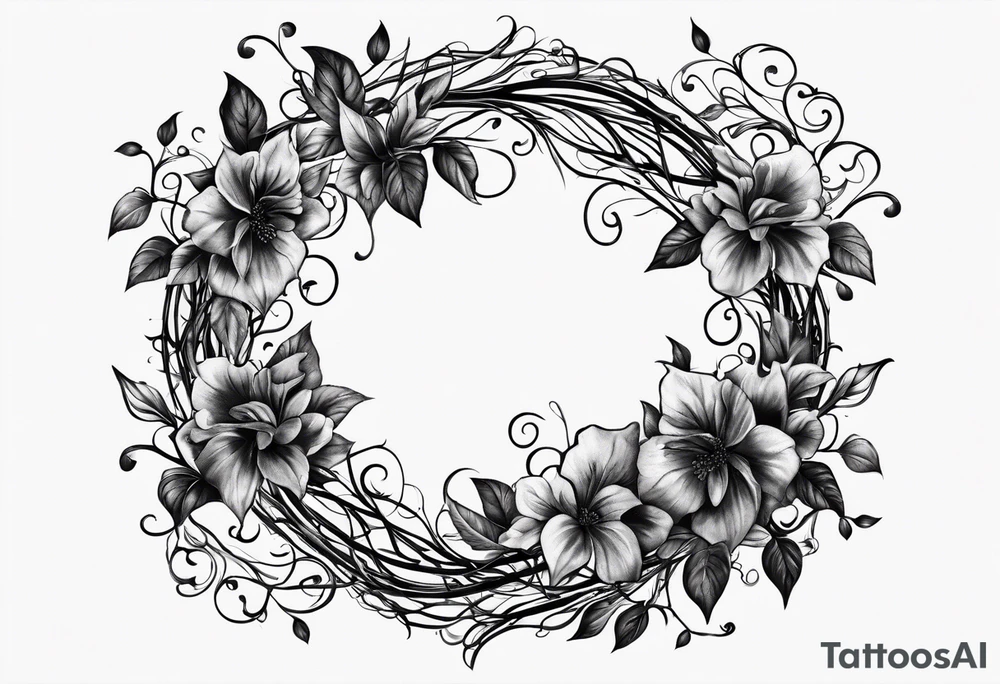 long decaying vines tattoo idea