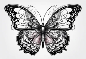 A butterfly mixed with brain on your wings tattoo idea