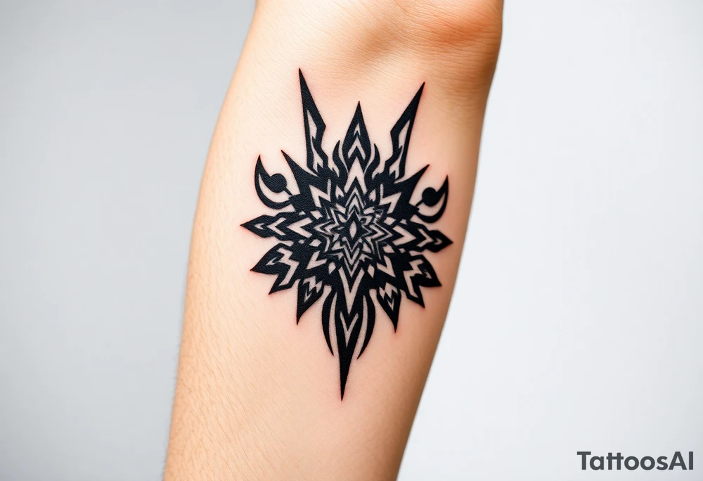 arawak indo tribe tribal half arm sleeve tattoo idea