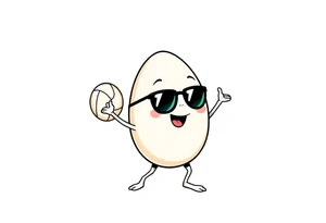 walking egg in sunglasses,
, holding a volleyball tattoo idea