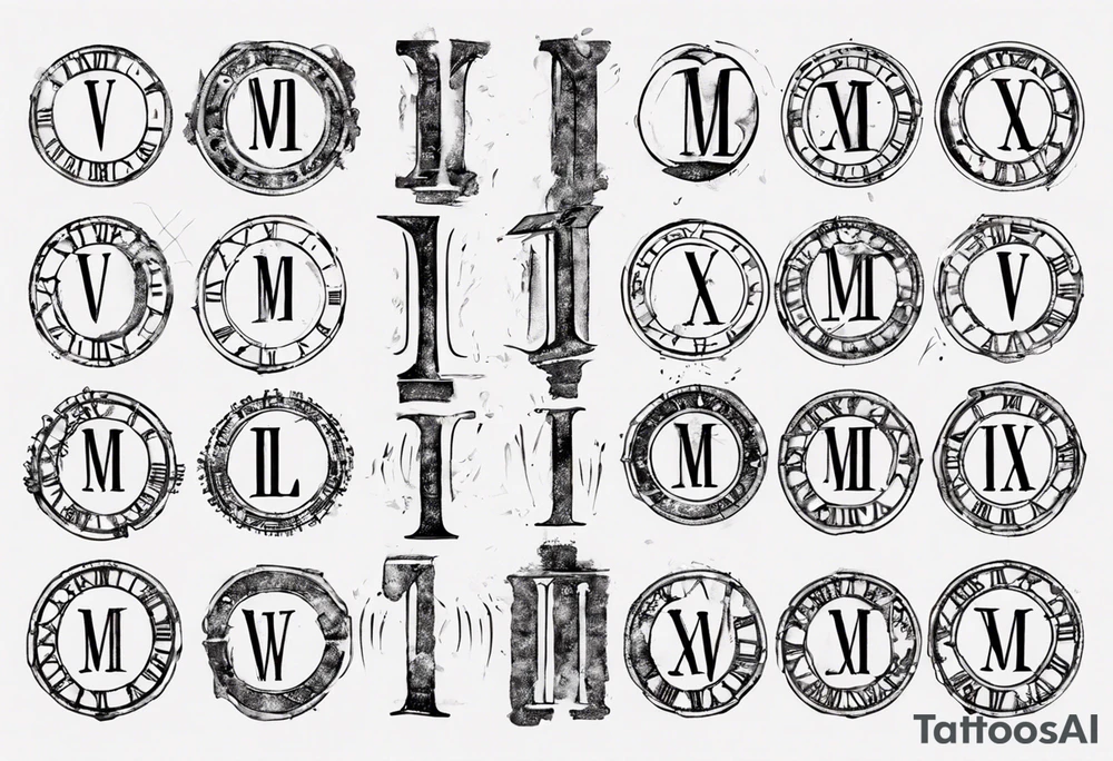 Roman numeral date filled it with fingerprint tattoo idea