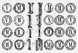 Roman numeral date filled it with fingerprint tattoo idea