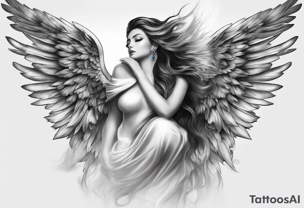 Sapphire angel tattoo idea
