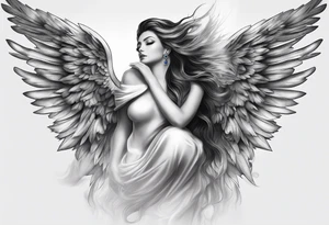 Sapphire angel tattoo idea