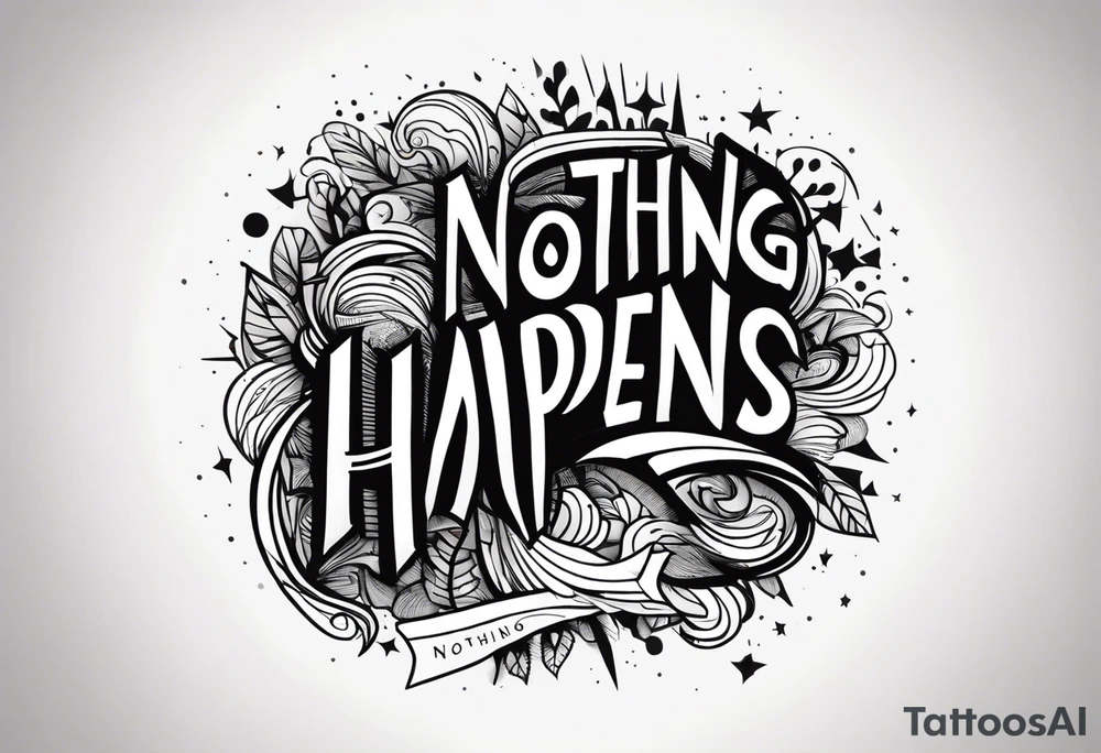 The words
Nothing Happens tattoo idea