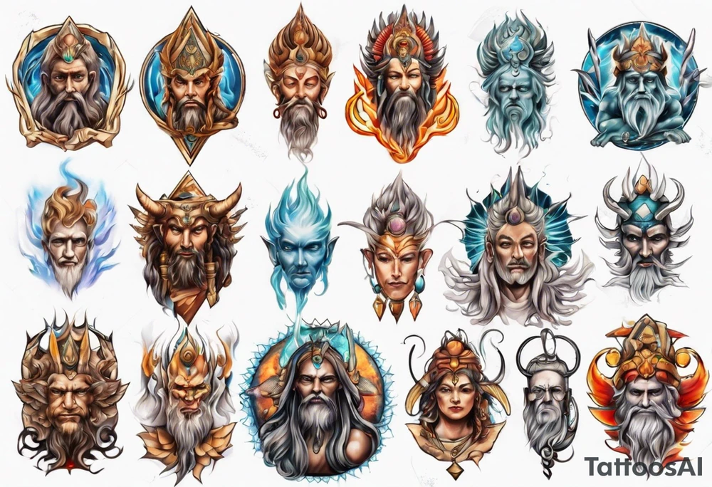 Spiritual gods tattoo idea