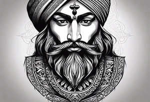 i have a sikh warrior and text stating "without fear without hate" tattoo idea