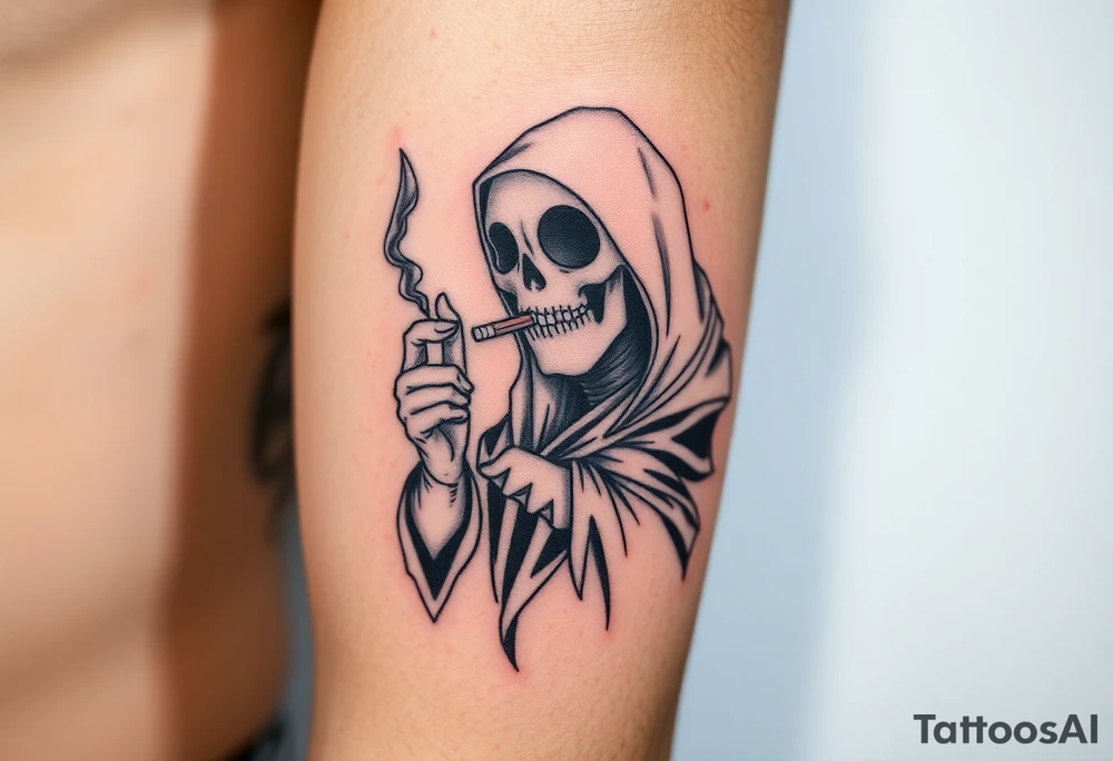 Ghost smoking tattoo idea