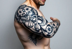 Computer code software developer, father of 6, masculine , strength, overcome, Libra, tattoo idea