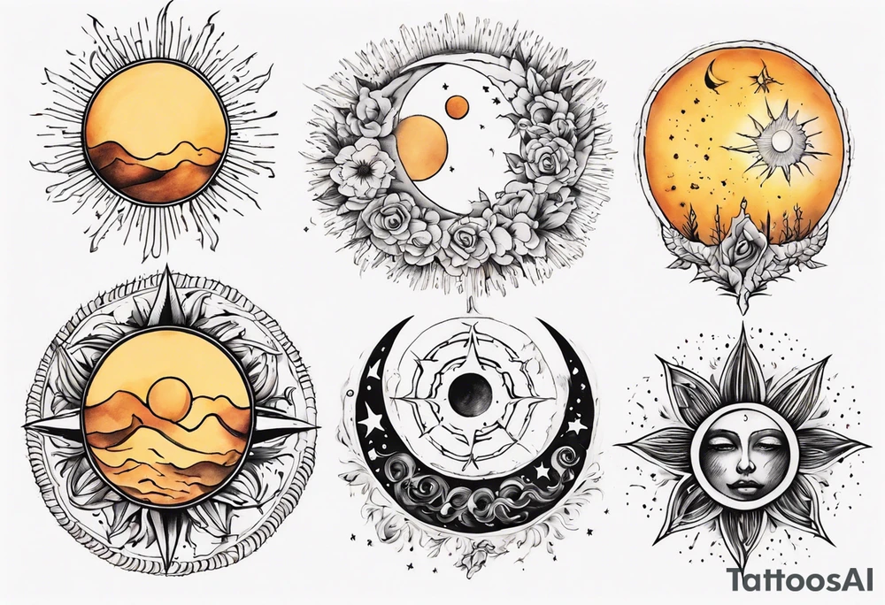 Sonne Mond finline tattoo idea