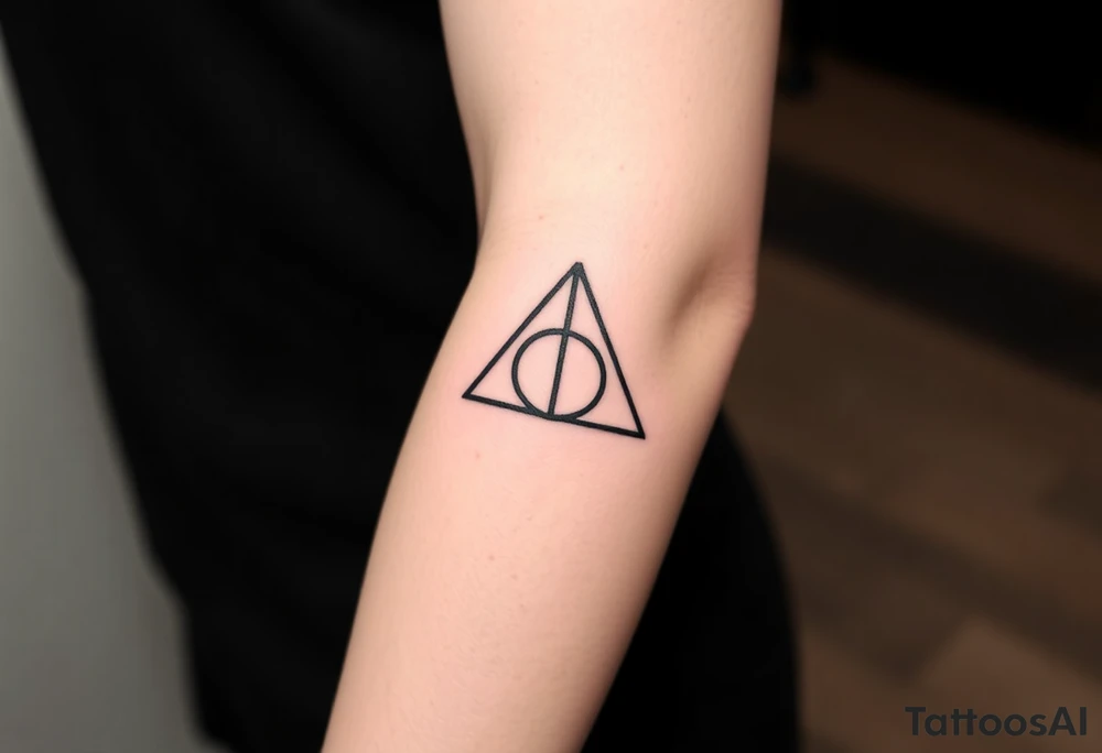Name Amanda with Harry Potter deathly hallows tattoo idea