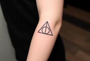 Name Amanda with Harry Potter deathly hallows tattoo idea