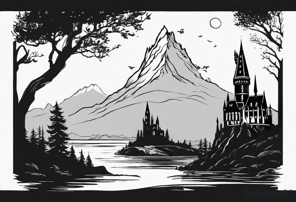 Lord of the rings and Harry Potter movie mashup. Small and very simple. tattoo idea