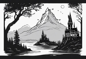 Lord of the rings and Harry Potter movie mashup. Small and very simple. tattoo idea