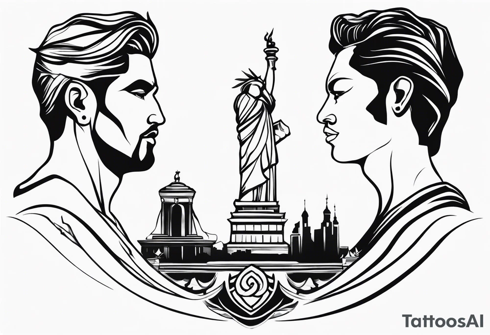 Casal estátua grega tattoo idea