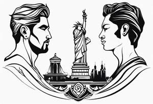 Casal estátua grega tattoo idea