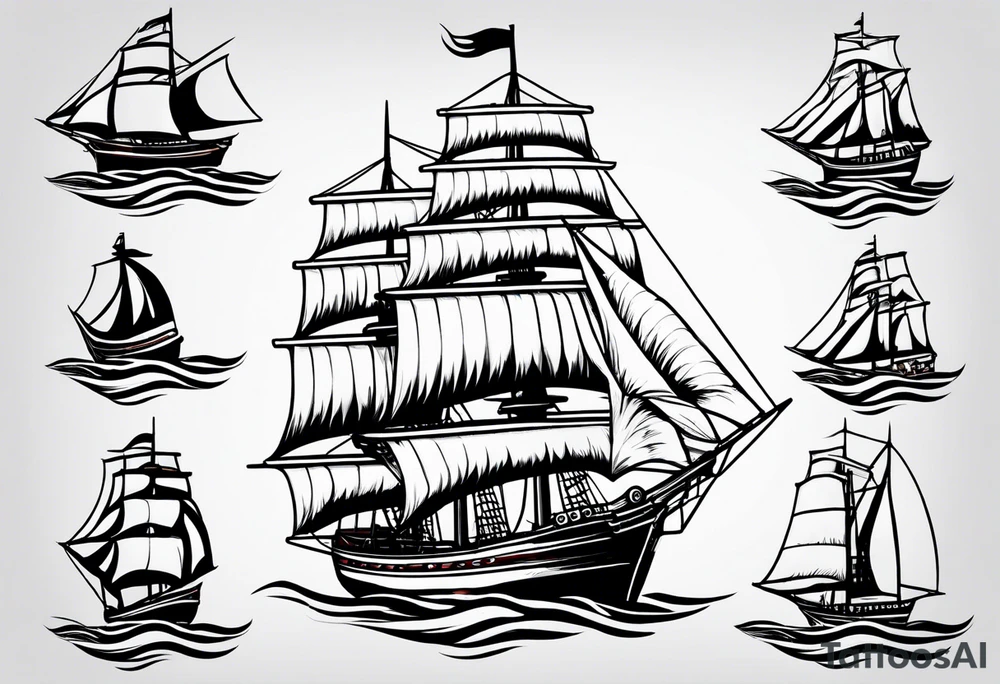 Sail boat tattoo idea