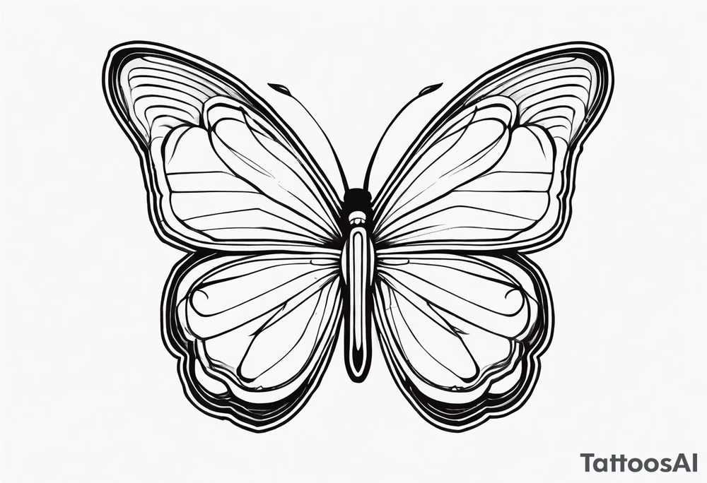 word N & S with butterfly tattoo idea