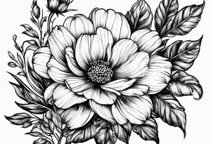 September birth flower with roman numerals IX-VI-LVII tattoo idea