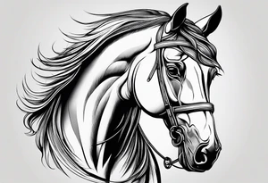 Horse drawn using simple lines tattoo idea