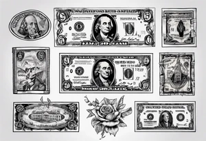 dollar bills tattoo idea