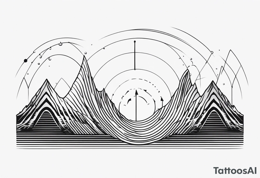 sound frequency in a waveform tattoo idea