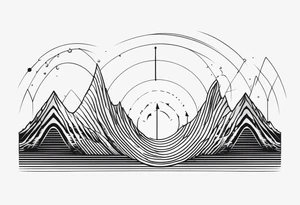 sound frequency in a waveform tattoo idea