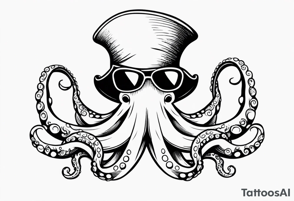 octopus wearing a pirate hat tattoo idea
