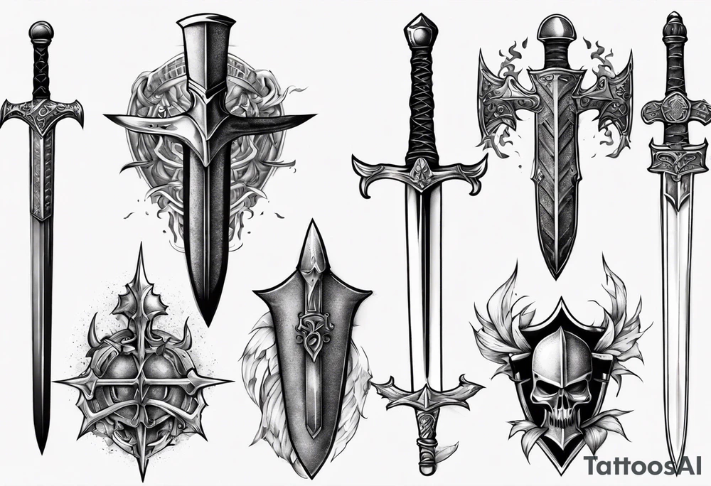 Knight sword tattoo idea
