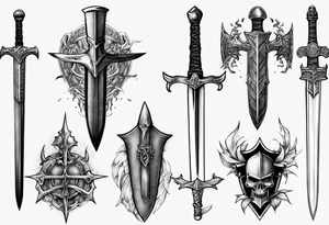 Knight sword tattoo idea