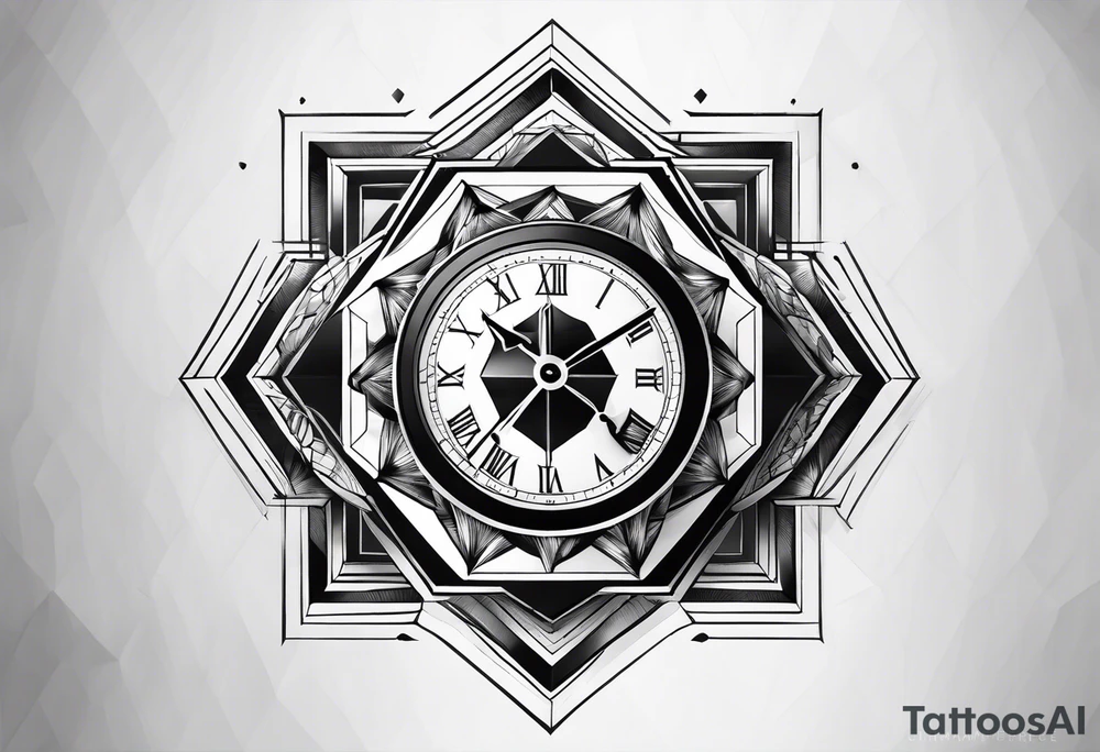 time hexagon symbol tattoo idea