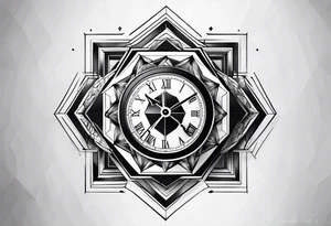 time hexagon symbol tattoo idea