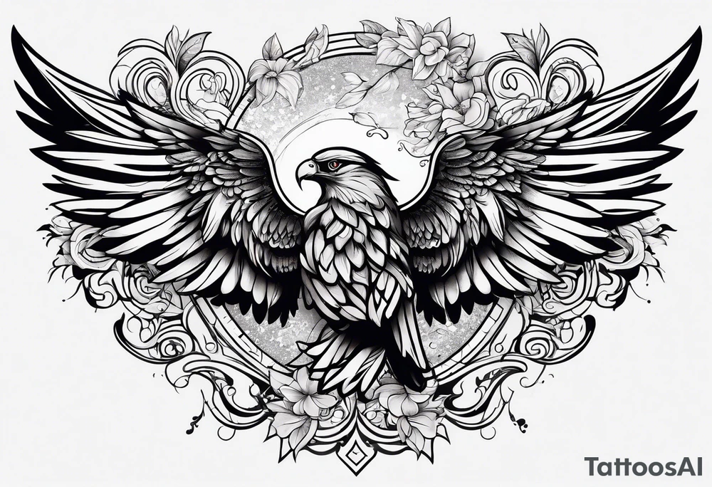 Wings on back tattoo idea